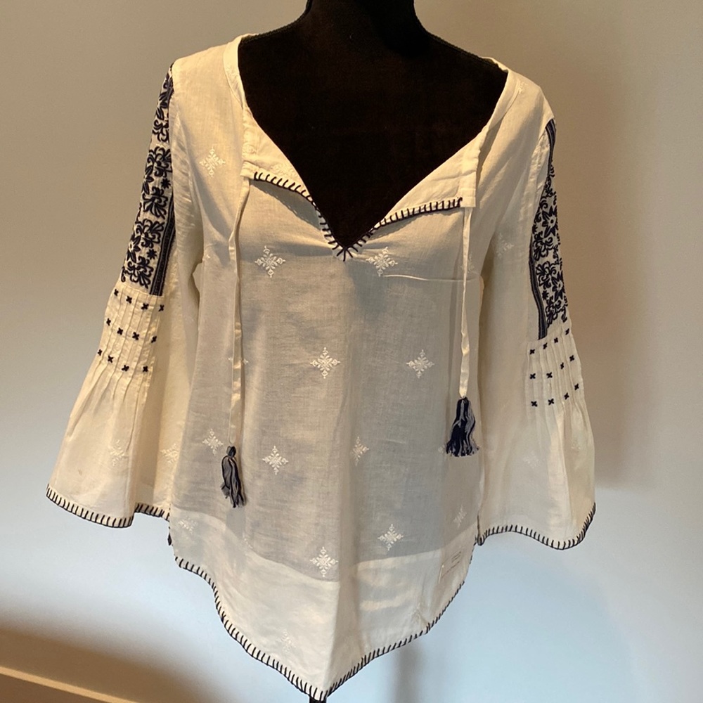 Odd Molly Boho Embroidered Blouse Shirt Long Sleeve size S